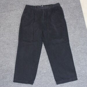 Brooks Brothers 346 Mens Pants W36 L30 Black Cotton Pleated Chino‎ Casual